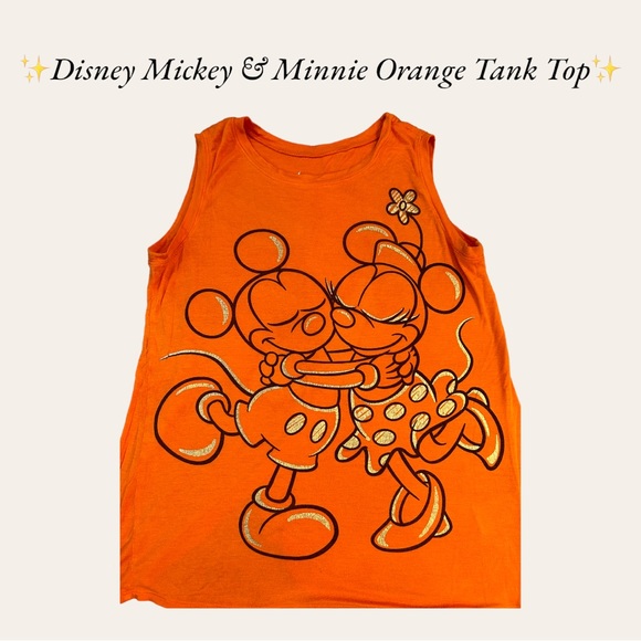 Disney Tops - ✨Disney‎ Mickey & Minnie Orange and Gold Open Back Tank Top. Halloween. Size M✨